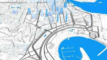 3d modelo rio Delaware janeiro mapa antecedentes bucle. hilado alrededor Brasil ciudad aire imágenes. sin costura panorama giratorio terminado céntrico fondo. video