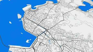 azul gris rio Delaware janeiro mapa antecedentes bucle. hilado alrededor Brasil ciudad aire imágenes. sin costura panorama giratorio terminado céntrico fondo. video