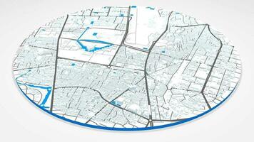 3d modelo dhaka mapa antecedentes bucle. hilado alrededor Bangladesh ciudad aire imágenes. sin costura panorama giratorio terminado céntrico fondo. video