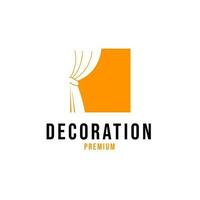 Creative curtain logo building decoration vector design concept illustration idea