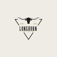 creativo Clásico Texas Longhorn país occidental logo diseño concepto ilustración idea vector