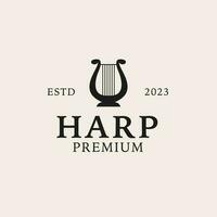 Creative harp logo design concept illustration idea vector