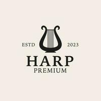 Creative harp logo design concept illustration idea vector