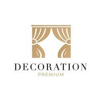 Creative curtain logo building decoration vector design concept illustration idea