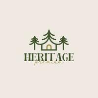 Creative pine house logo for corporate business identity design vector illustration