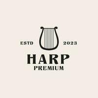 Creative harp logo design concept illustration idea vector