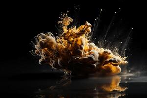 Paint drop. Ink water. Explosion smoke. photo