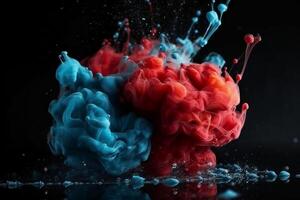 Paint drop. Ink water. Explosion smoke. photo