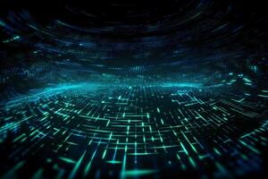big data, internet network, digital technology with binary computer code on virtual screen, illustration. photo