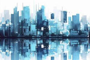 City, background, flat design, horizontal composition, architecture. photo