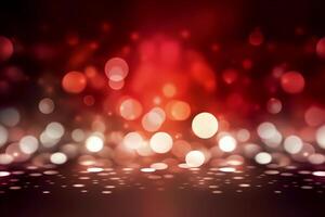 A blurred white light, red light abstract background with bokeh glow, Illustration. photo