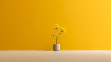 un maravilloso imagen de un minimalista amarillo, exhibiendo el mágico elegancia encontró en sencillez. ai generativo foto