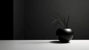 un maravilloso imagen de un minimalista negro, exhibiendo el mágico elegancia encontró en sencillez. ai generativo foto