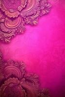 Fuchsia Crayola color background paper texture Rangoli pattern painting. photo