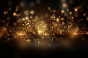 A blurred gold light, silver light abstract background with bokeh glow, Illustration. photo