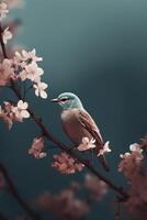 Simple flowers and bird Phone modern wallpaper, minimal, abstract, aesthetic, modern, minimalistic. photo