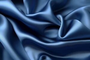 Blue silk background stock photo. AI generative photo