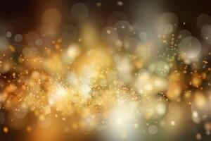 A blurred gold light, silver light abstract background with bokeh glow, Illustration. photo