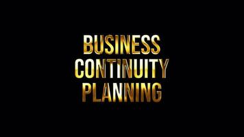Loop Business Continuity Planning glitch gold text effect video