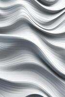 Wavy white Metallic 3D Background. photo