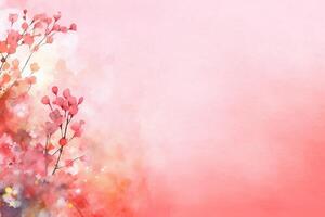 light pink background paper texture tiny petal flower painting in watercolor style. photo