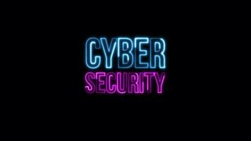 Loop Cyber Seurity blue pink neon text effect video