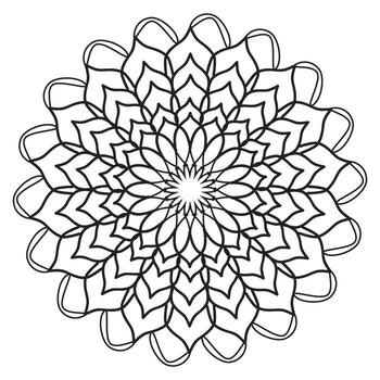 circular modelo flor de mandala diseño con mano dibujado. único diseño con pétalo flor. vector mandala floral patrones con negro y blanco antecedentes.
