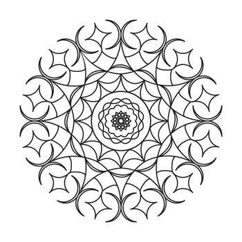 circular modelo flor de mandala diseño con mano dibujado. único diseño con pétalo flor. vector mandala floral patrones con negro y blanco antecedentes.