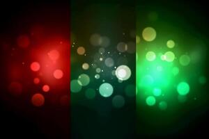 A blurred green light, white light, red light abstract background with bokeh glow, Illustration. photo