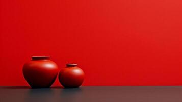 un maravilloso imagen de un minimalista rojo, exhibiendo el mágico elegancia encontró en sencillez. ai generativo foto