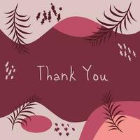 thank you card with minimalist background, suitable for invitation card vector