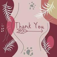 thank you card with minimalist background, suitable for invitation card vector