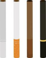 conjunto de diferente cigarrillos color vector ilustración