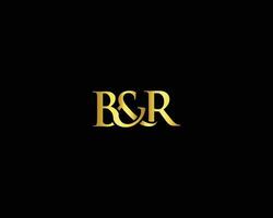 Basic Abstract Luxury Letter B And R Unique Premium Logo Design. B And R Letter Of The Gold Color Vector Template.