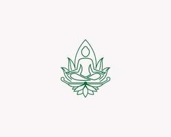 Yoga, Zen and Meditation Logo, Linear Design Icon And Element. Bohemian Style Minimalist Vector Illustrations.