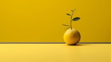 un maravilloso imagen de un minimalista amarillo, exhibiendo el mágico elegancia encontró en sencillez. ai generativo foto