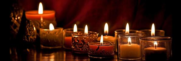 Candlelight, realistic photography background. photo