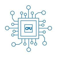circuit board technology icon vector illustration graphic design blue flat style Use for website and brand design, white background.