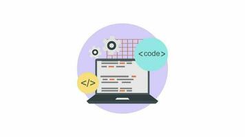 coding, programming, web development - Modern design concept video