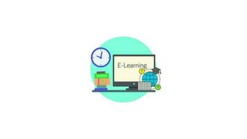 E-Learning Conceptual 2D animation video clip