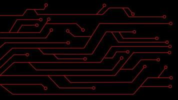 Glowing red color Motherboard circuit pattern background video