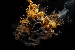 Paint drop. Ink water. Explosion smoke. photo