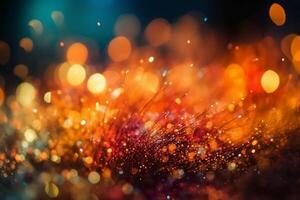 Blurred bokeh background bright blaze. photo