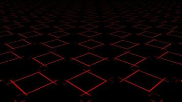 Red color moving square strokes on 3d floor video