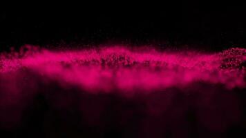 Dark pink color moving particles background video