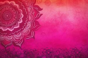 Fuchsia Crayola color background paper texture Rangoli pattern painting. photo