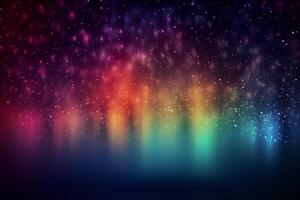 A blurred star light, aurora sky abstract background with bokeh glow, Illustration. photo