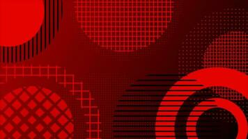 Red color multiple circular shapes element background video