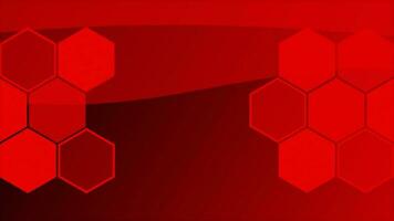 Red color hexagon shapes element background video