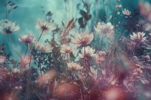 Floral dreamlike ethereal background imag. photo